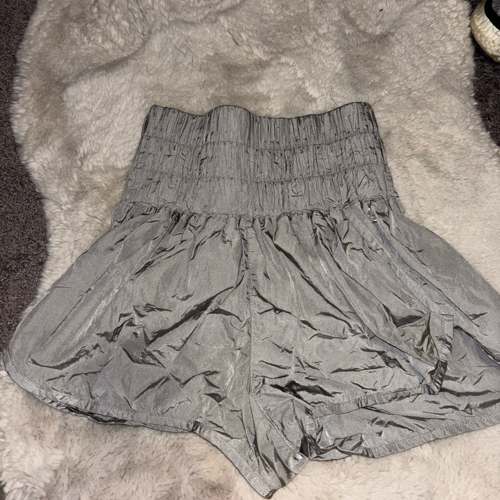 Free People Gray High Waist Flowy Shorts